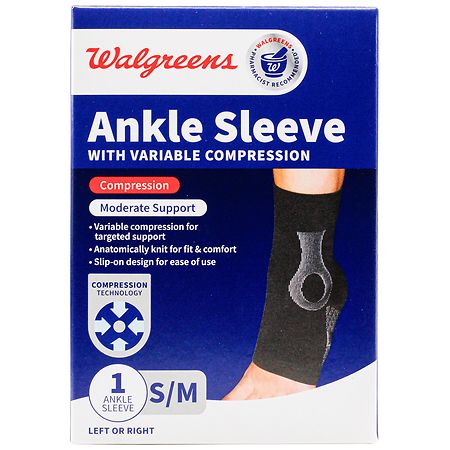 Walgreens Compression Ankle Sleeve Black