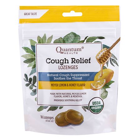 Quantum Health Cough Relief Lozenges - Meyer Lemon & Honey 18 Loz