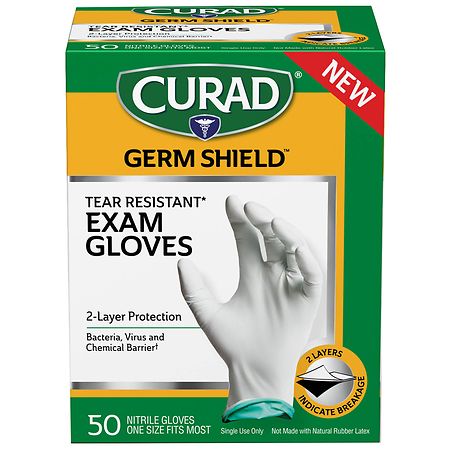 Curad Germ Shield 2-Layer Nitrile Gloves