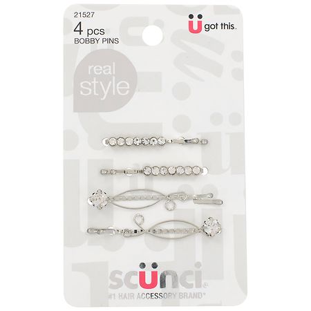 Scunci U Got This Bobby Pins, Cubic Zirconia - 2 bobby pins