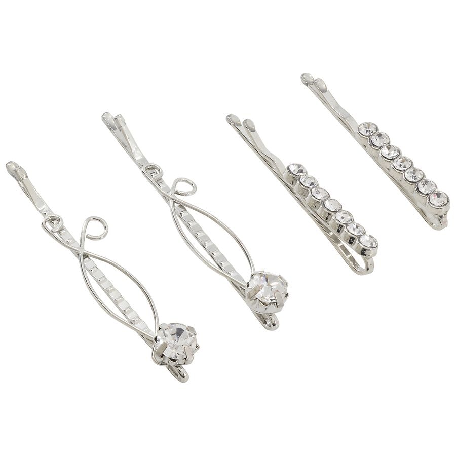 Scunci Real Style Fashion Bobby Pins with Rhinestones & Swirl Detail ...