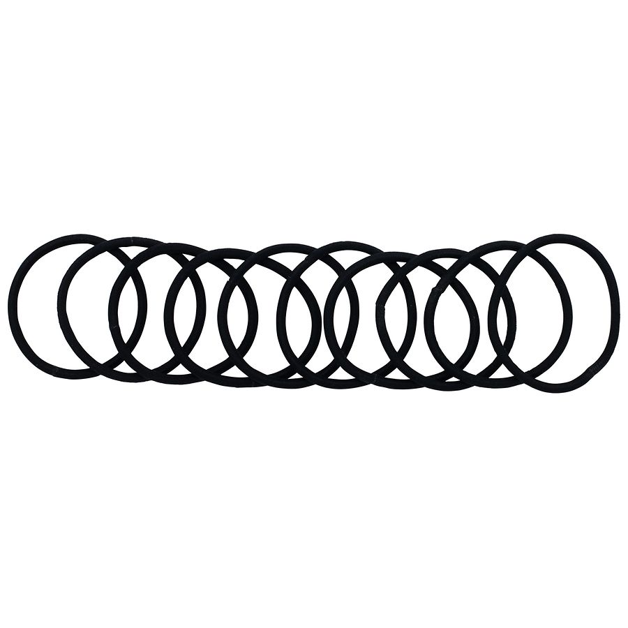 Scunci No-Damage Nylon Hair Elastics for Thick Hair Black
