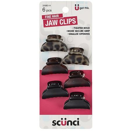 Scunci Mini Claw/Jaw Clips for Fine Hair Tokyo Tortoise, Tortoise & Black |  Walgreens