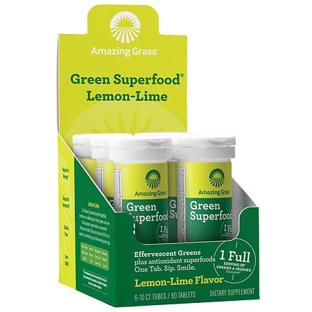 Amazing Grass Green Superfood Energy Drink Powder, Lemon Lime - 7.4 oz canister