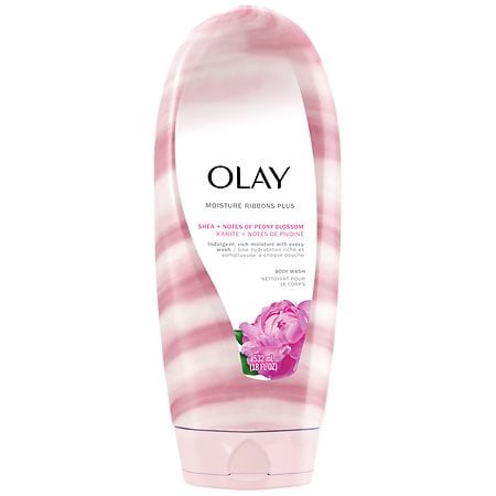 Olay Moisture Ribbons Plus Body Wash Shea Butter + Peony Blossom, 18 oz