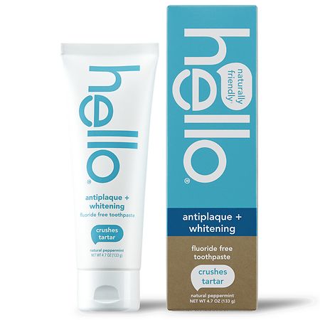 Hello Antiplaque + Whitening Fluoride Free Toothpaste