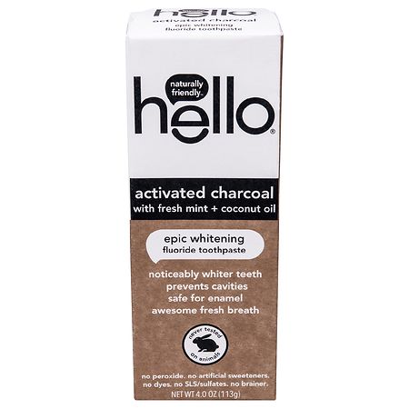 Hello Activated Charcoal Whitening Fluoride Toothpaste