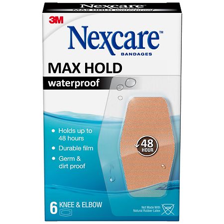 Nexcare Max Hold Waterproof Bandages, Knee & Elbow