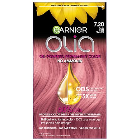 Garnier Olia Oil Powered Permanent Hair Color Dark Rose Quartz 7.20