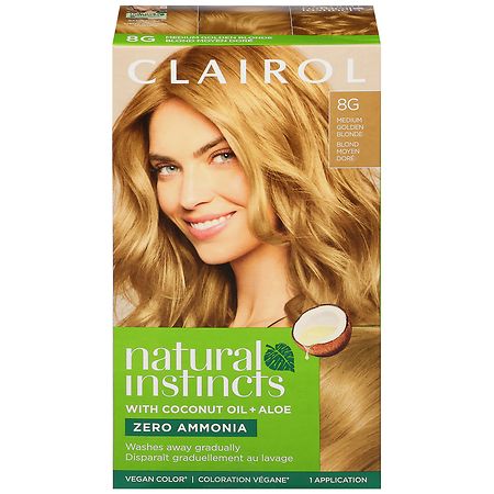 Clairol Natural Instincts Demi-Permanent Hair Color, 8G Medium Golden Blonde