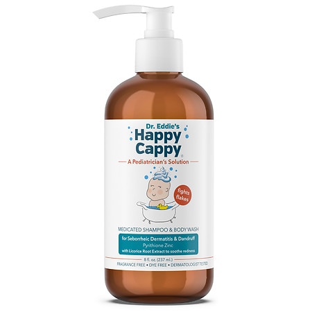 Happy Cappy Children's Medicated Shampoo & Body Wash for Seborrheic Dermatitis & Dandruff Fragrance Free