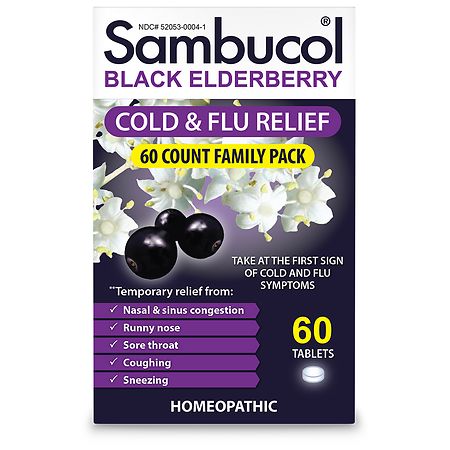 Sambucol Black Elderberry Homeopathic Cold & Flu Relief Tablets