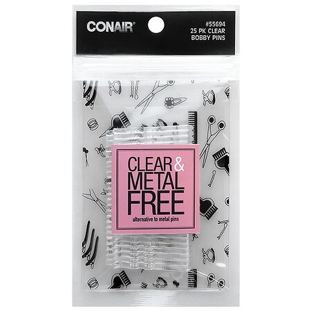 Conair Transparent Metal-Free Bobby Pins Clear
