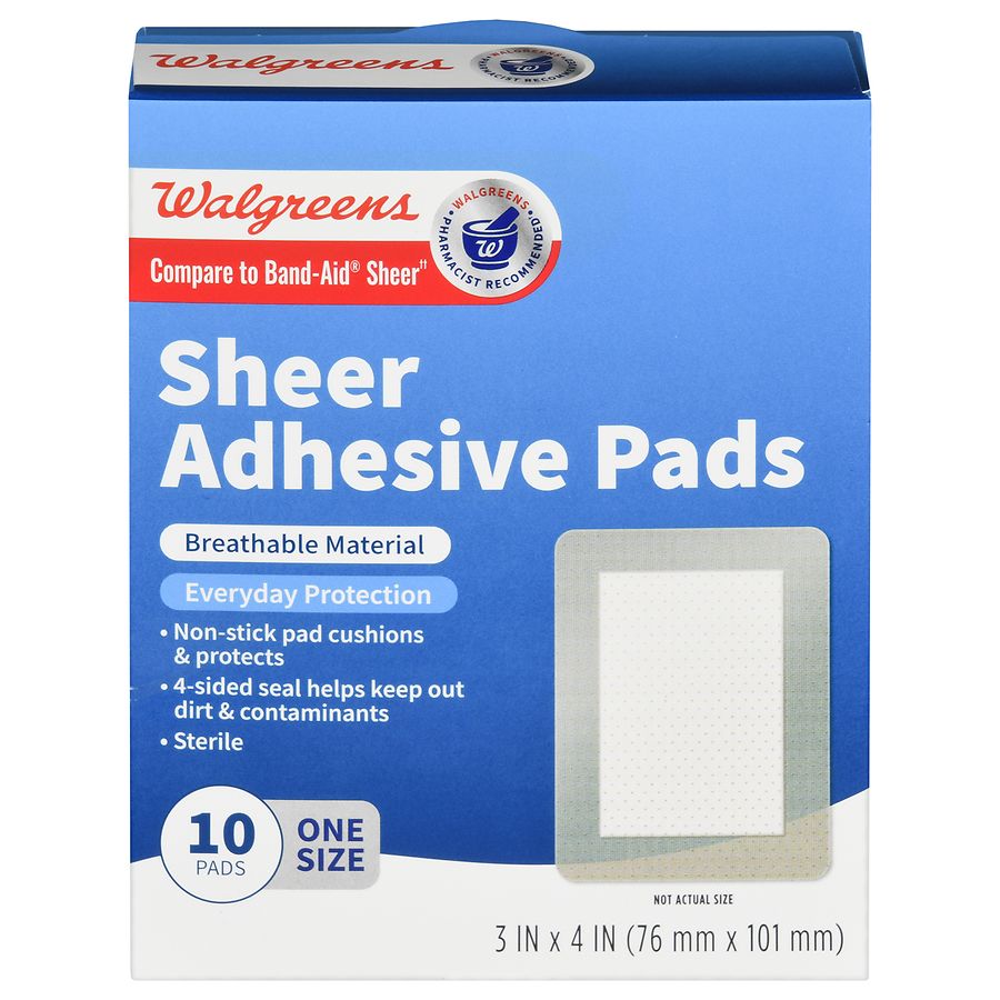 Waterproof Adhesive Pad, 4 x 4, 8 count