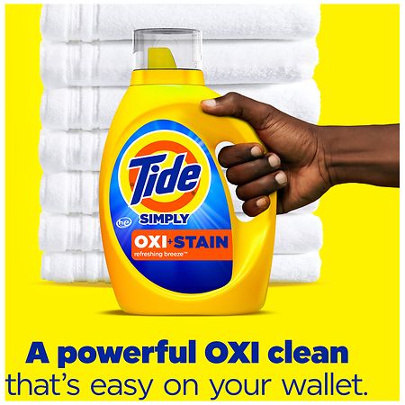 Tide Simply +Oxi Liquid Laundry Detergent, Refreshing Breeze