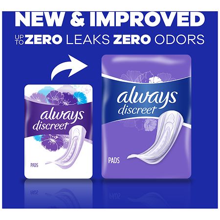 Always Discreet Adult Incontinence Pads for Women, Extra Heavy Absorbency  Size 6