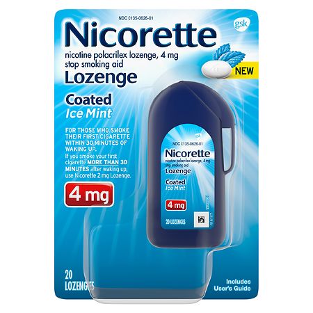 Nicorette Coated Nicotine Lozenges To Stop Smoking, 4mg Ice Mint