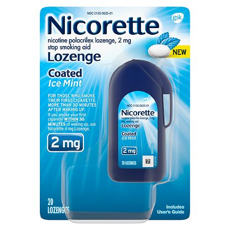 Nicorette Coated Nicotine Lozenges to Stop Smoking, 2mg Ice Mint