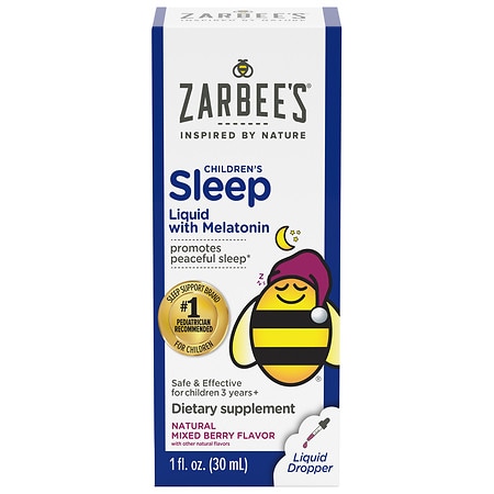 Zarbee's Children's Sleep Liquid with Melatonin, Natural Berry Berry, Fragrance-Free