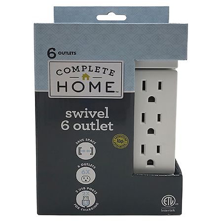 Complete Home Swivel Outlet 2 USB Ports