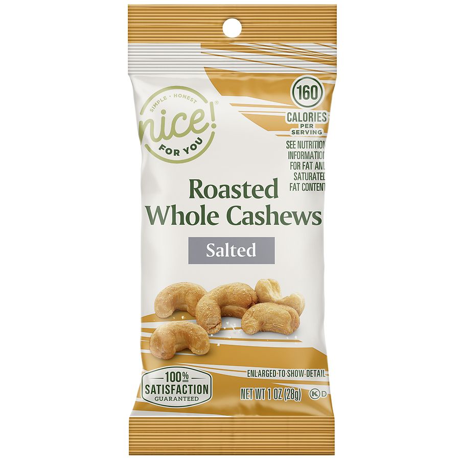 Nice! For You Roasted Whole Cashews Salted | Walgreens