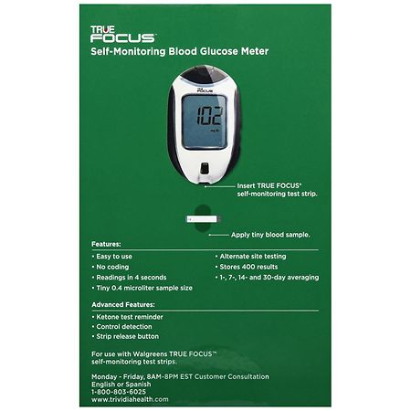 walgreens true focus self monitoring blood glucose meter