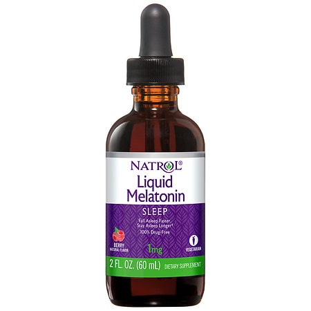 Natrol Melatonin 1mg Liquid, Sleep Support Berry