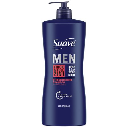 Suave Men Thick & Full 2 in 1 Shampoo and Conditioner Birch & Oak Wood