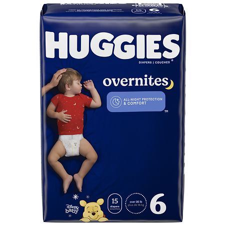 Huggies Overnites Diapers, Disney Baby, 6 (Over 35 lb) - 48 diapers