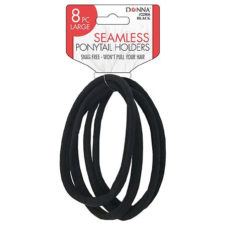 Donna Seamless Ponytail Holders Large Black