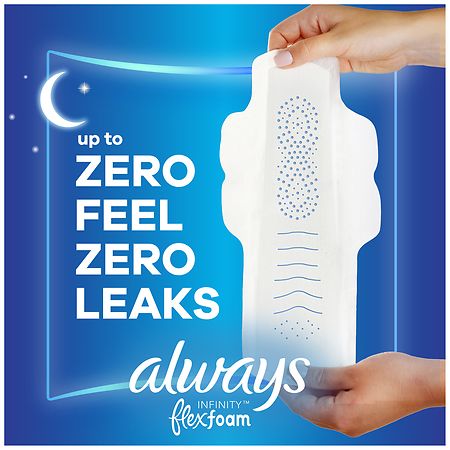 Always Feminine Pads for Women with wings No scent, Size 4 Overnight