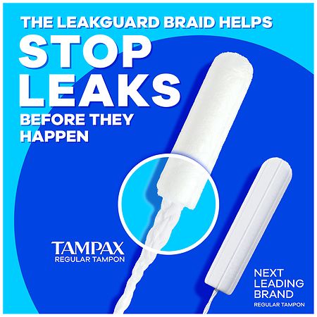 Tampax Pearl Tampons Trio Multipack, with LeakGuard Braid No Scent