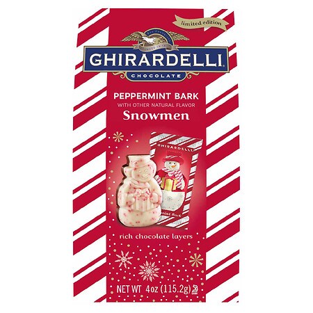 Ghirardelli Peppermint Bark Snowmen Bag Milk Chocolate Peppermint