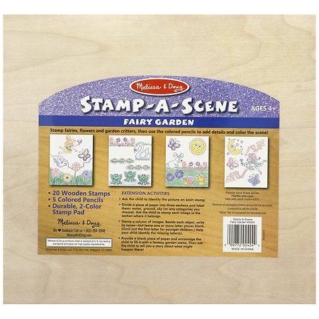 Baby Products Online - Melissa and Doug's Fairy Garden: Wooden Stamp Set  with Stamps + Free Scratch Art Mini-Pad Pack - Kideno