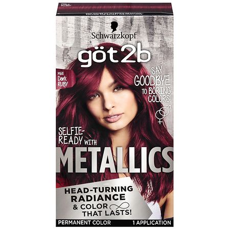 Got2b Metallics Permanent Hair Color M68 Dark Ruby
