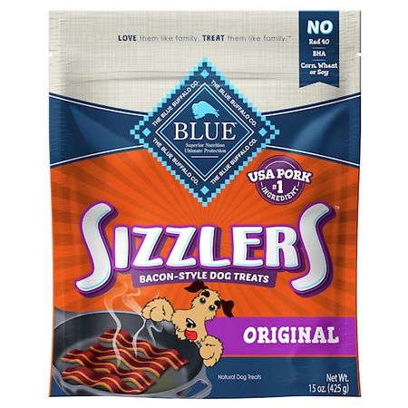 Blue Buffalo Sizzlers Bacon-Style Dog Treats Original