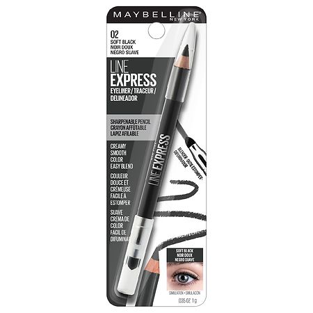 Maybelline Line Express Sharpenable Wood Pencil Eyeliner, Soft Black