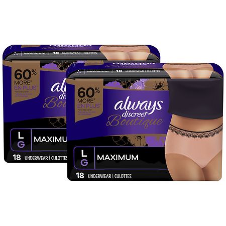 Always Discreet Boutique Low Rise Size Large Incontinence Underwear, 10 ct  - Smith's Food and Drug