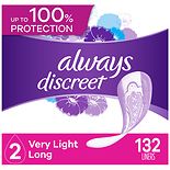 Poise Daily Incontinence Panty Liners, Very Light Absorbency 2 (48 ct)