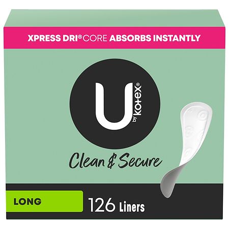 U by Kotex Clean & Secure Panty Liners Unscented, Long Length