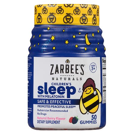 Zarbee’s Kids Sleep 1mg Melatonin Gummies Non-Habit Forming Berry 50ct