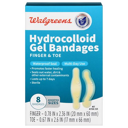 Walgreens Hydrocolloid Gel Bandages Finger & Toe Assorted