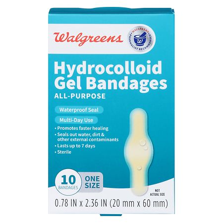 Walgreens Hydrocolloid Gel Bandages One Size 0.78 IN x 2.36 IN