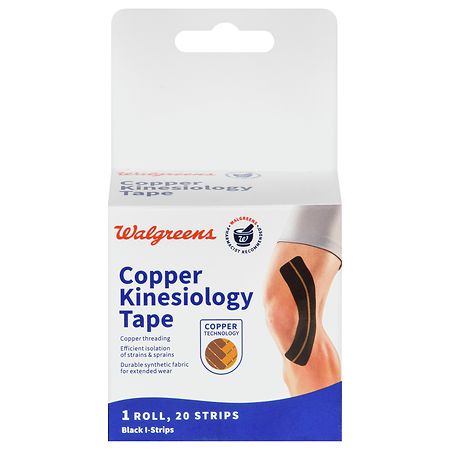 Walgreens Copper Kinesiology Tape I-Strips Black