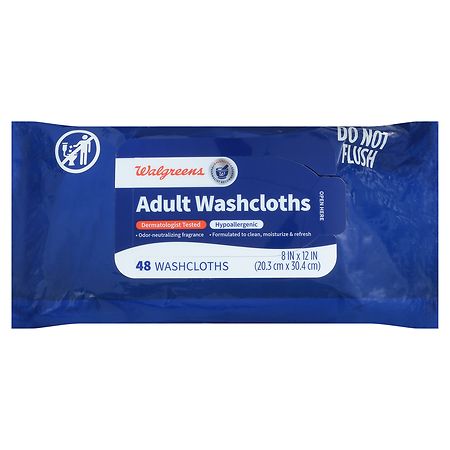 Walgreens Adult Washcloths Fresh, 12 x 8 White