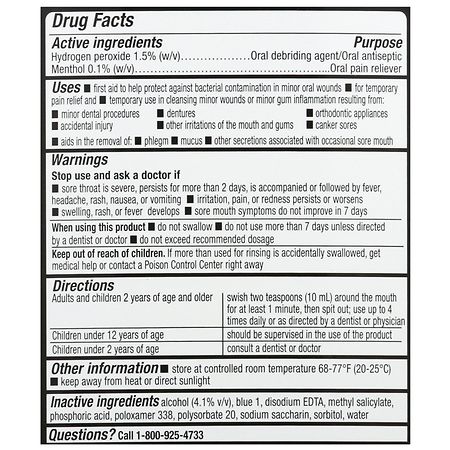 Walgreens Antiseptic Rinse Oral Pain Reliever & Debriding Agent
