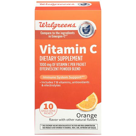 Walgreens Vitamin C Immune Support Effervescent Powder Blend, 1000 mg Orange