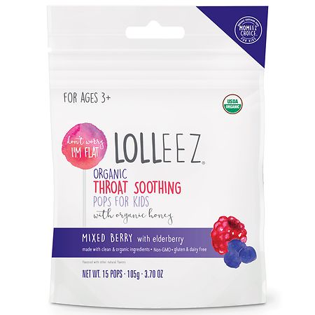 LOLLEEZ Organic Throat Soothing Pops For Kids