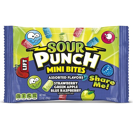 Sour Punch Mini Bites Chewy Candy Pieces Assorted Fruit