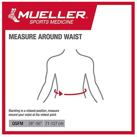 Mueller Sport Care Adjustable Back Brace, Maximum Support One Size